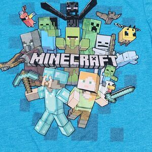 Mojang Minecraft Graphic LS Blue  Sm